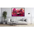Canvas Wall Art - Vibrant Reds and Purples Abstract - A1038