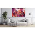 Canvas Wall Art - Vibrant Reds and Purples Abstract - A1040