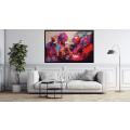 Canvas Wall Art - Vibrant Reds and Purples Abstract - A1041
