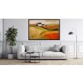 Canvas Wall Art - Abstract Painting Portrays Picturesque Farm - A1510