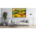Canvas Wall Art - Abstract Painting Depicts Farmhouse Nestled - A1511