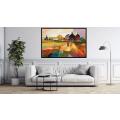 Canvas Wall Art - Abstract Painting Farmhouse Stands Proud - A1512