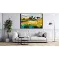 Canvas Wall Art - Abstract Painting Farmhouse Stands Proud - A1513