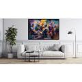 Canvas Wall Art - Abstract Figures Burst With Vibrant Colors - A1057