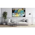 Canvas Wall Art - Soft Flowing Layers Translucent Blues Green - A1066