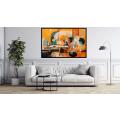 Canvas Wall Art - Warm Oranges Yellows Dominate Composition  - A1083