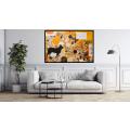 Canvas Wall Art - Warm Oranges Yellows Dominate Composition  - A1085
