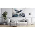 Canvas Wall Art - Contrasting Shades Gray Blue Form  - A1117
