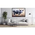 Canvas Wall Art - Large Nguni Bull Painting.  - A1608