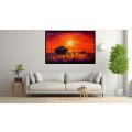 Canvas Wall Art - Family Walking at Sunset  - A1223