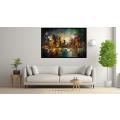 Canvas Wall Art - Abstract Artwork Captures Nocturnal  - A1268
