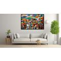 Canvas Wall Art - Abstract Piece Celebrates Vibrant Diversity - A1301