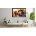 Canvas Wall Art - Two Lion Figures  - A1306