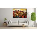 Canvas Wall Art - Through Abstract Shapes Warm Colors  - A1368