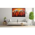 Canvas Wall Art - Rich Layers Bold Reds Fiery Oranges - A1404