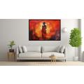 Canvas Wall Art - Rich Layers Bold Reds Fiery Oranges - A1405