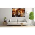 Canvas Wall Art - Male Lions Abstract Painting - A1410