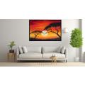 Canvas Wall Art - Dashes Vibrant Reds Yellows Oranges Leap - A1414