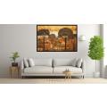 Canvas Wall Art - A Tapestry Warm Earth Tones Intricate - A1420
