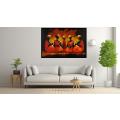 Canvas Wall Art - Bold Strokes Vibrant Reds Oranges Merge - A1423