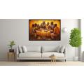 Canvas Wall Art - African Family Sitting Around a Table - A1474