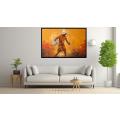 Canvas Wall Art - Man in Orange with Yellow background - A1481