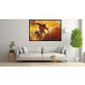 Canvas Wall Art - Man in Orange with Yellow background - A1482