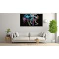 Canvas Wall Art - Colourful Elephant Standing - B1586