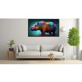 Canvas Wall Art - Abstract Hippo Painting - B1603