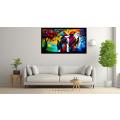 Canvas Wall Art - 2 Women With Hats Painting - B1637