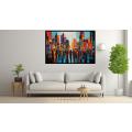 Canvas Wall Art - Vibrant Hues and Intersecting Lines - A1014