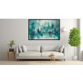 Canvas Wall Art - Translucent Washes In Blues and Greens - A1024