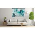 Canvas Wall Art - Translucent Blue and Green Washes - A1037