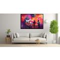 Canvas Wall Art - Vibrant Reds and Purples Abstract - A1039
