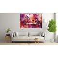 Canvas Wall Art - Vibrant Reds and Purples Abstract - A1040
