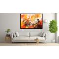 Canvas Wall Art - Warm Orange and Yellow Color Composition - A1046