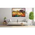 Canvas Wall Art - Abstract Painting Farmhouse Stands Proud - A1512