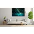 Canvas Wall Art - Soft Flowing Layers Translucent Blues Green - A1005