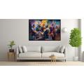 Canvas Wall Art - Abstract Figures Burst With Vibrant Colors - A1057