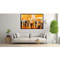 Canvas Wall Art - Layers Vibrant Yellows Oranges Envelop Abst - A1060