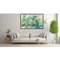 Canvas Wall Art - Soft Flowing Layers Translucent Blues Green - A1067