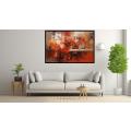 Canvas Wall Art - Dynamic Spontaneous Splashes Fiery Red - A1069