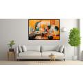 Canvas Wall Art - Warm Oranges Yellows Dominate Composition  - A1083