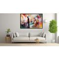 Canvas Wall Art - Abstract Figures Burst With Vibrant Colors - A1090