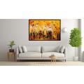 Canvas Wall Art - Layers Vibrant Yellows Oranges Envelop  - A1095