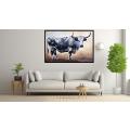 Canvas Wall Art - Large Nguni Bull Painting.  - A1608