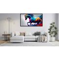Canvas Wall Art - Colourful Horse Painting - B1587
