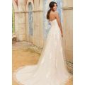 (Rental) Bella, boob-tube tulle and lace ballgown wedding dress.