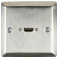 Avlink - HDMI STEEL WALLPLATE WITH FEMALE TAIL