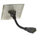 Avlink - HDMI STEEL WALLPLATE WITH FEMALE TAIL